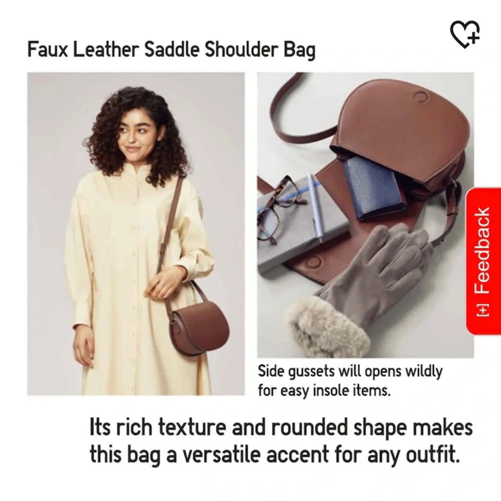 Uniqlo Brown Saddle Crossbody Bag
